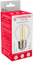 Лампа филам. Thomson Filament TH-B2091 7Вт цок.:E27 шар 220B св.свеч.бел.теп. Globe (упак.:1шт)