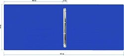 Папка на 4-х кольцах Бюрократ -0827GA3BLU A3 гориз. пластик 0.8мм кор.27мм синий