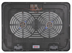 Подставка для ноутбука Buro BU-LCP156-B214H 15.6" 355x255x30мм 2xUSB 2x 140ммFAN 900г металлическая сетка/пластик черный