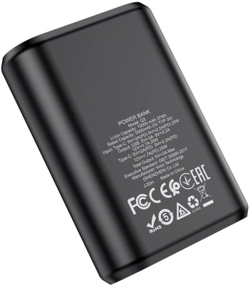 Мобильный аккумулятор Hoco Q3 Mayflower 10000mAh QC3.0/PD2.0 18W 3A USB-A черный (PD20W+QC3.0 42896)