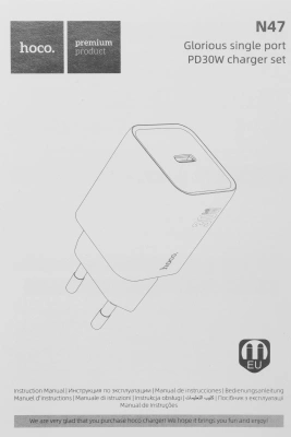 Сетевое зар./устр. Hoco N47 Glorious 30W 3A (PD) USB Type-C универсальное белый (PD30W 35370)