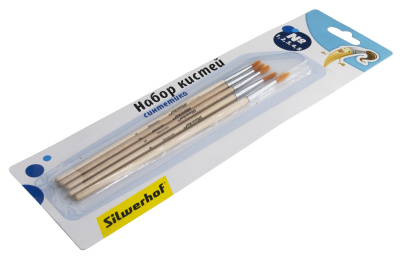 Набор кистей Silwerhof 980089 Народная кол-ция (наб.5шт) синтетика №1-5 дерев.ручка