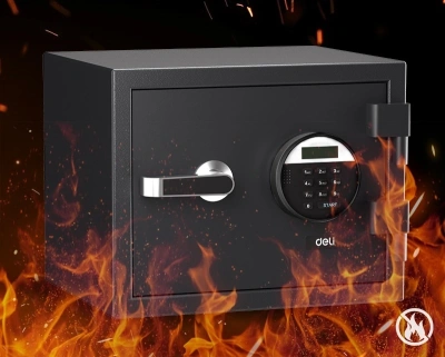 Сейф мебельный Deli Obsidian ET580 огнестойкий встраиваемый 300x380x300мм электронный/ключевой