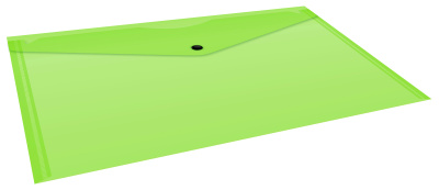 Конверт на кнопке Бюрократ Double Neon DNEPK803A4LETT A4 гориз. пластик 0.15мм салатовый