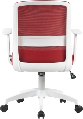 Кресло Cactus CS-WMC333-RD темно-красный сиденье темно-красный сетка/ткань низк.спин. крестов. пластик пластик белый
