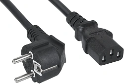 Шнур питания Cabeus PC-186-VDE-3M C13-Schuko проводник.:3x0.75мм2 3м 220/250В 6А черный