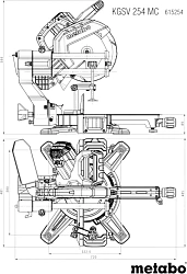 Торцовочная пила Metabo KGSV 254 MC 1800Вт 4500об/мин d=254мм