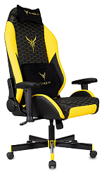 Кресло игровое Knight Neon черный/желтый соты экокожа с подголов. крестов. металл