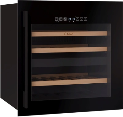 Винный шкаф Lex LWD6036BL dual zone S 1-нокамерн. черный стекло (CHAT500009)