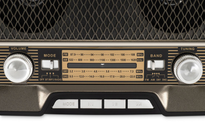 Радиоприемник настольный Hyundai H-PSR156 коричневый USB SD/microSD