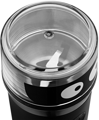 Кофемолка Kitfort КТ-799 210Вт сист.помол.:четырёхлезвийный нож вместим.:40гр черный/серебристый