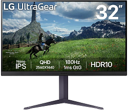 Монитор LG 31.5" UltraGear 32GS85Q-B черный IPS LED 16:9 HDMI матовая HAS 350cd 178гр/178гр 2560x1440 180Hz FreeSync DP 2K USB 7.5кг