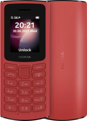 Мобильный телефон Nokia 106 DS TA-1564 красный моноблок 2Sim 1.8" 120x160 Series 30+ GSM900/1800 GSM1900 FM microSD max32Gb