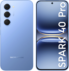 Смартфон Tecno Spark 40 Pro 256Gb 8Gb синий моноблок 3G 4G 2Sim 6.78" 1224x2720 Android 15 50Mpix 802.11 a/b/g/n/ac/ax NFC GPS GSM900/1800 Protect FM