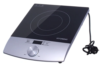 Плита Индукционная Hyundai HYC-0102 серебристый/черный стеклокерамика (настольная)