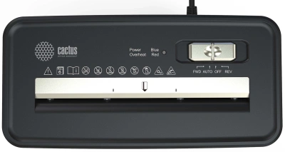 Шредер Cactus CS-SH-P2 черный (секр.Р-2) ленты 6лист. 10лтр. скобы пл.карты