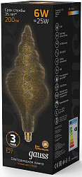Лампа филам. Gauss Filament Vintage 6Вт цок.:E27 спираль 220B св.свеч.бел.теп. (упак.:1шт) (166802008)