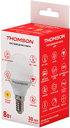 Лампа светодиодная Thomson TH-B2033 8Вт цок.:E14 шар 220B св.свеч.бел.теп. Globe
