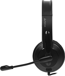 Наушники с микрофоном A4Tech HS-10 черный/белый 2м накладные оголовье (HS-10/3.5MM PLUG/BLACK)