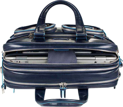 Деловая сумка Piquadro Blue Square CA2765B2/BLU2 с отделением для ноутбука синий натур.кожа