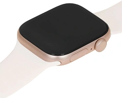 Смарт-часы Apple Watch Series 11 A3333 46мм OLED корп.розовое золото Sport Band рем.белый разм.брасл.:S/M (MEV64LW/A)