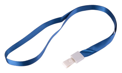 Шнур для пропуска Deli 8352blue 45х1см нейлон синий (упак.:12шт) пластиковый пакет