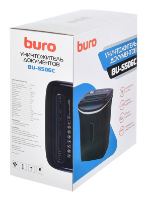 Шредер Buro Home BU-S506C черный (секр.P-4) фрагменты 5лист. 12лтр. пл.карты