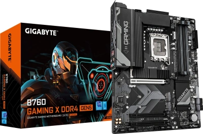 Материнская плата Gigabyte B760 GAMING X D4 GEN5 Soc-1700 Intel B760 4xDDR4 ATX AC`97 8ch(7.1) 2.5Gg RAID+HDMI+DP
