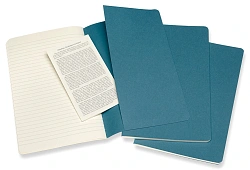 Блокнот Moleskine CAHIER JOURNAL CH016B44 Large 130х210мм обложка картон 80стр. линейка голубой (3шт)