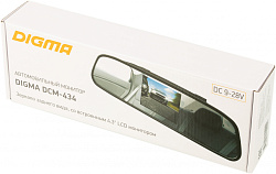 Зеркало заднего вида с монитором Digma DCM-434 4.3" 16:9 480x272 2.5Вт