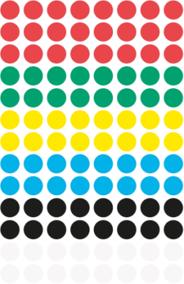 Этикетки Avery Zweckform 3090 104шт на листе диаметр 8мм/70г/м2/4л./ассорти самоклей. универсальная