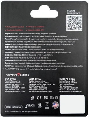 Накопитель SSD Patriot PCIe 4.0 x4 2TB VP4000M2TBM23 VP4000 Mini M.2 2230