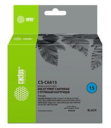 Картридж струйный Cactus CS-C6615 №15 черный (44мл) для HP CC 310/DJ 810c/816c/825c/840c/843c/845c/916c/920c/940c/3810/3816/3820/3822/Fax 1230/DJ v30/v40/v45/ 5110/PSC 500/750/950 с чипом