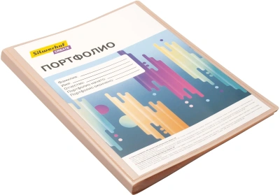 Папка-портфолио с 40 прозр.вклад. Silwerhof Create A4 пластик 0.7мм карм.на лиц.стор. кремовый