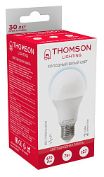 Лампа светодиодная Thomson TH-B2301 7Вт цок.:E27 груша 220B св.свеч.бел.хол. A (упак.:1шт)