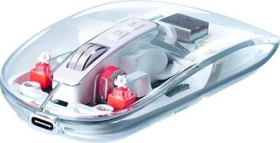 Мышь Defender Ixes MM-999 прозрачный оптическая 2400dpi silent беспров. BT/Radio USB 4but (52999)
