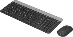 Клавиатура + мышь Logitech MK470 клав:графитовый/светло-серый мышь:графитовый USB беспроводная slim (920-009180)