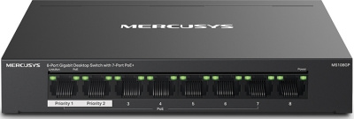Коммутатор Mercusys MS108GP (L2) 8x1Гбит/с 7PoE+ 65W неуправляемый