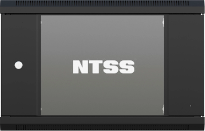 Шкаф коммутационный NTSS NTSS-W12U6045GS (NTSS-W12U6045GS-BL) настенный 12U 570x450мм пер.дв.стекл 60кг черный 350мм 22.2кг 220град. 635мм IP20 сталь