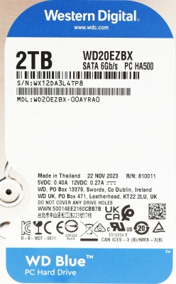 Жесткий диск WD SATA-III 2Tb WD20EZBX Desktop Blue (7200rpm) 256Mb 3.5"