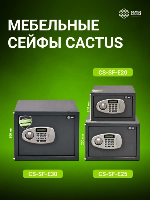 Сейф мебельный Cactus CS-SF-E20 взломостойкий 200x310x200мм электронный