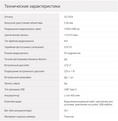 Экшн-камера Digma DiCam 180 серый