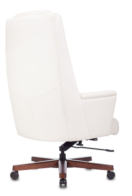 Кресло руководителя Бюрократ _DUKE белый кожа крестов. металл/дерево