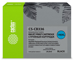 Картридж струйный Cactus CS-CB336 №140XL черный (29мл) для HP DJ D4263/D4363/DJ J5783/J6413/PSC C4273/C4283/C4343/C4383/C4473/C4483/C4583/C5283/D5363 с чипом