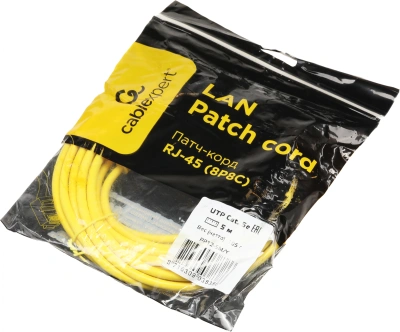 Патч-корд Premier PP12-5M/Y 1000Гбит/с UTP 4 пары cat.5E CCA molded 5м желтый RJ-45 (m)-RJ-45 (m)