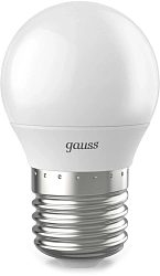 Лампа светодиодная Gauss 6.5Вт цок.:E27 шар 220B св.свеч.бел.нейт. P45 (упак.:10шт) (105102207)