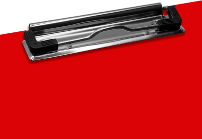 Папка клип-борд Бюрократ -PD602RED A4 пластик 1.2мм красный с крышкой