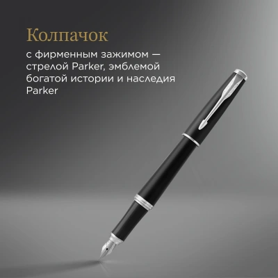 Ручка перьев. Parker Urban Core F309 (CW1931592) Muted Black CT F сталь нержавеющая подар.кор.