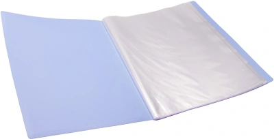 Папка-портфолио с 40 прозр.вклад. Silwerhof Create A4 пластик 0.7мм карм.на лиц.стор. голубой