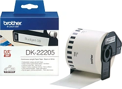 Картридж ленточный Brother DK22205 черный на белом 62x30.48 для Brother QL-570